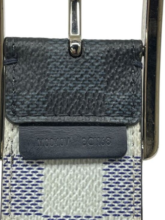 Louis Vuitton Damier Cobalt Azur Belt Silver Black Luxury Sophistication - Picture 4 of 10